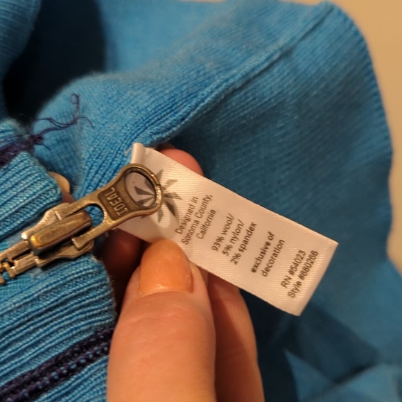 Athleta Wool Zip Jacket Blue Warm 91% Wool - Picture 8 of 12